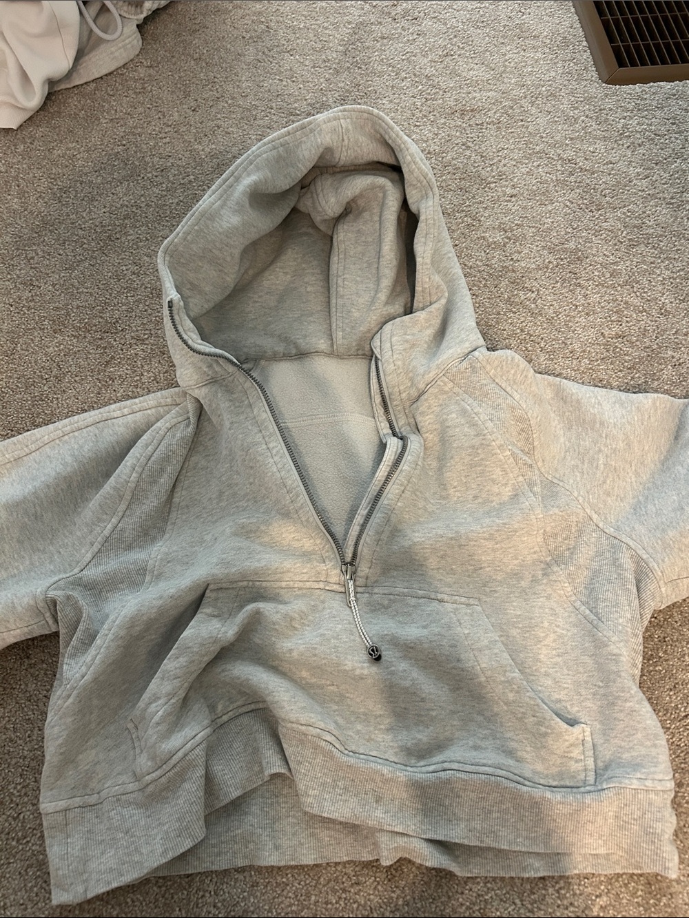 lululemon athletica Light Gray Half-Zip Hoodie Sweater